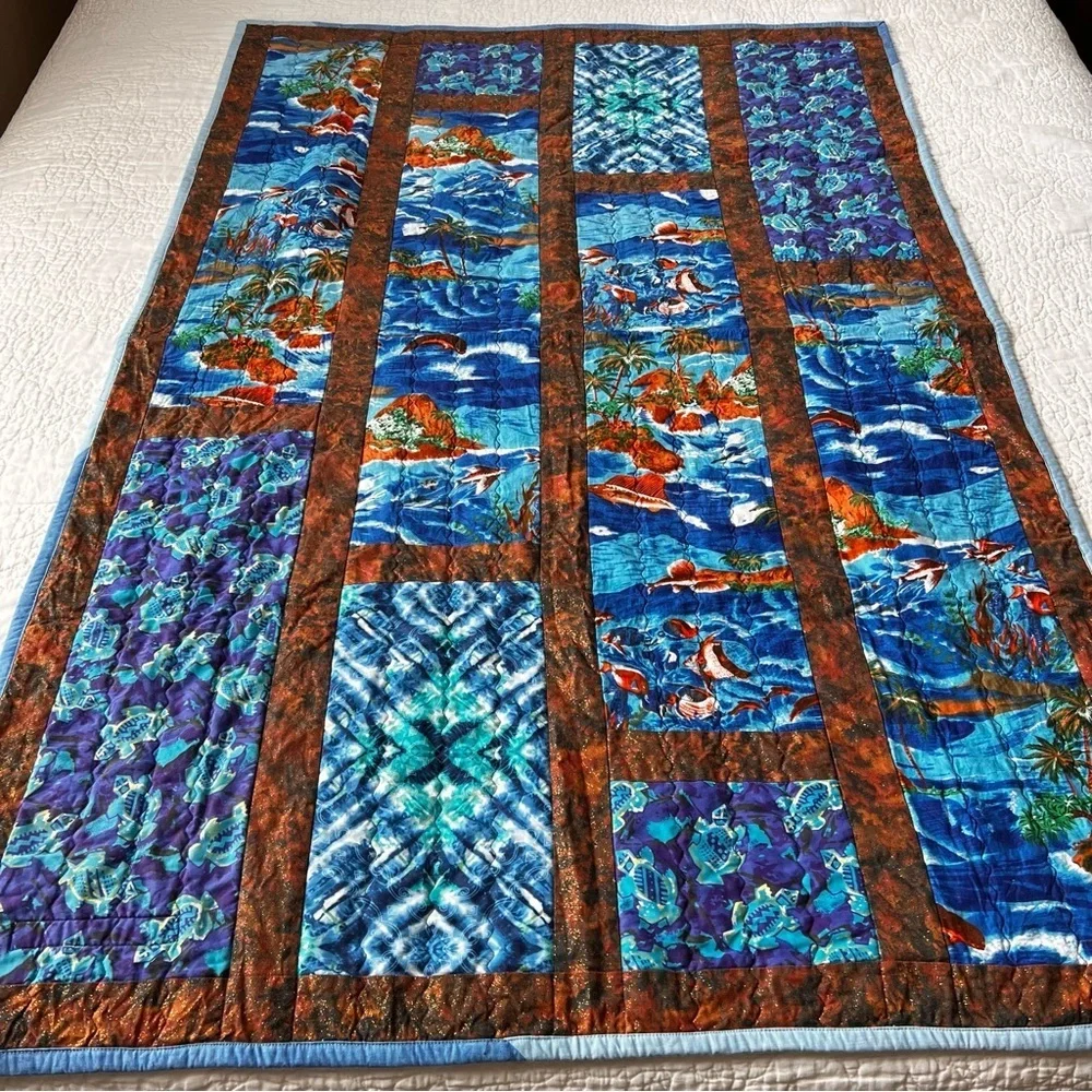 New 40”x60” Handmade Cotton Kids Quilt. Handmade Patchwork Kids Quilt.